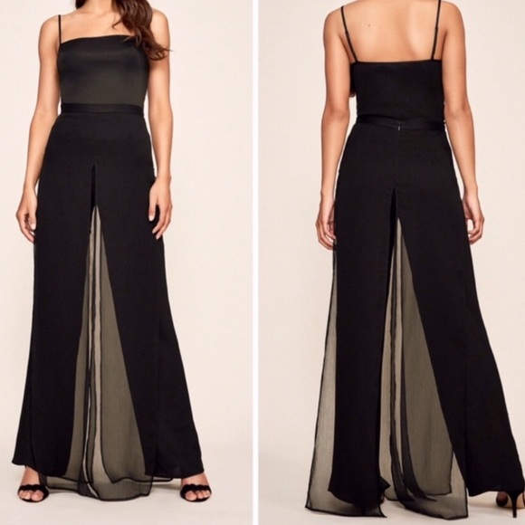 wide leg chiffon evening pants
